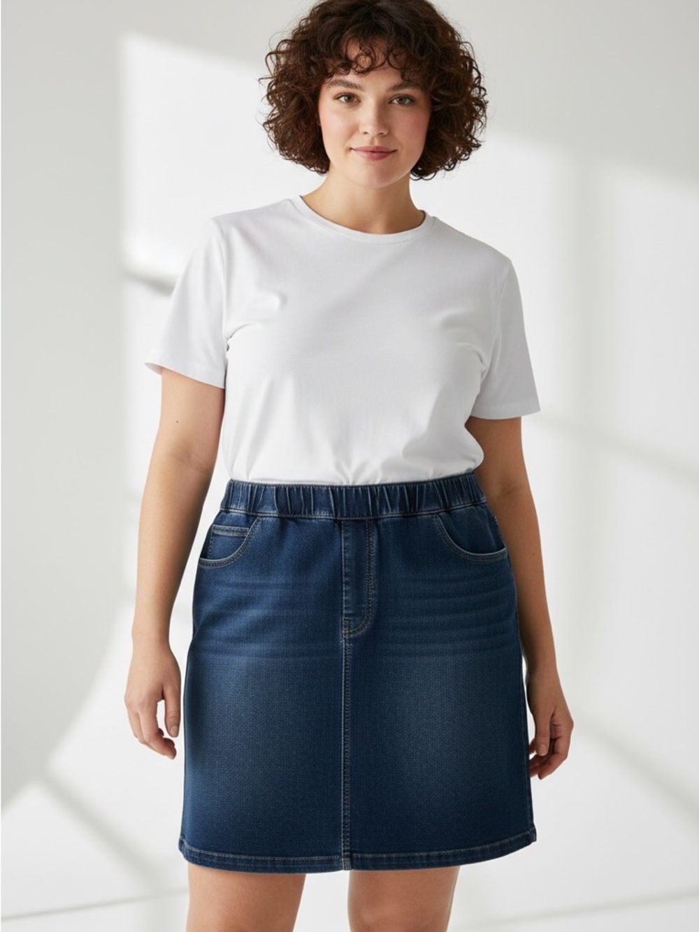 Lee Navy Denim mini skort